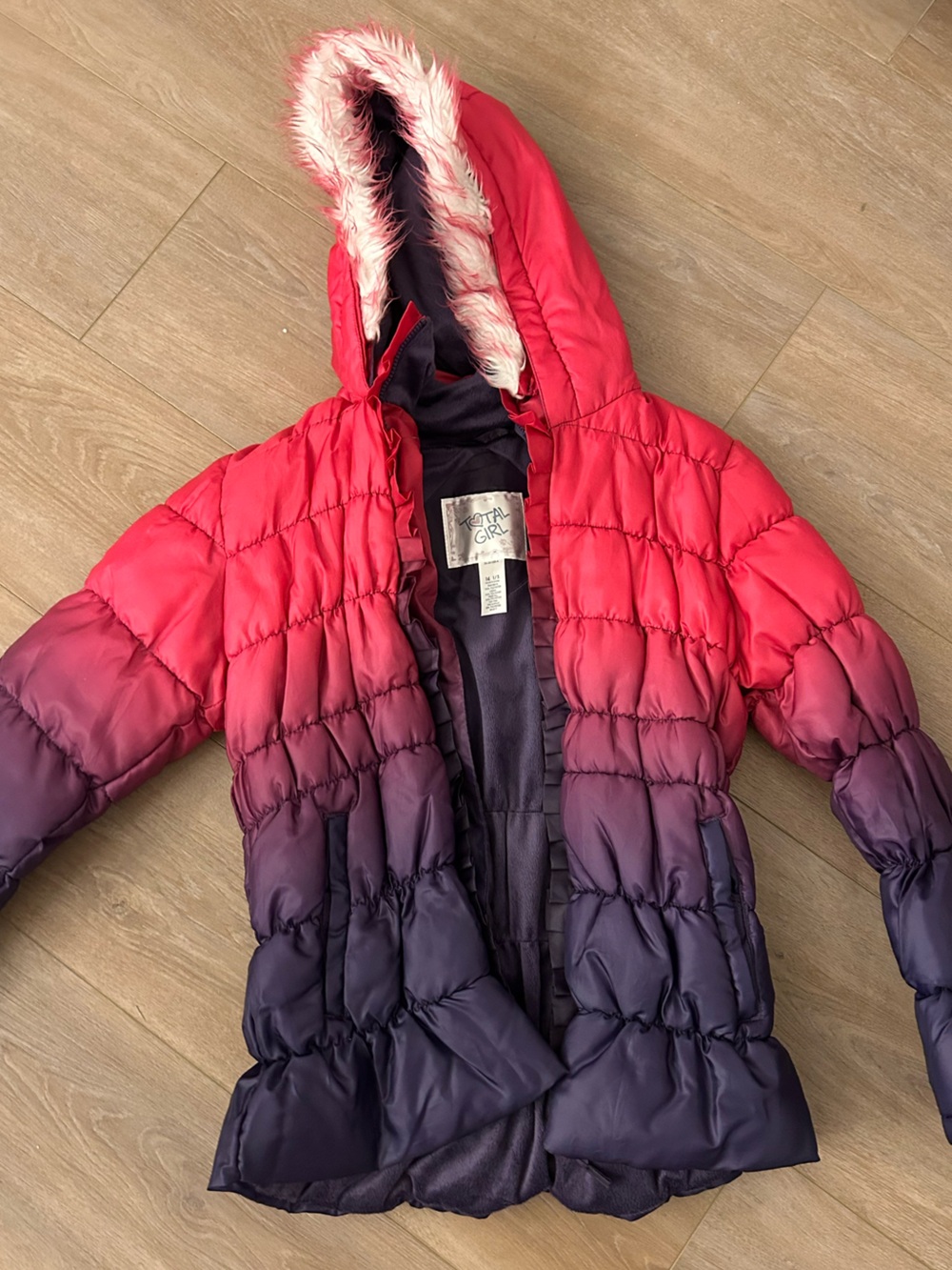 total girl Quilted Puffer Coat with Hood